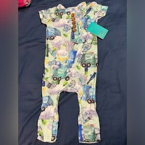 Posh Peanut Garbage Trucks Romper